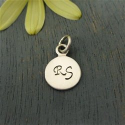 Silver Disc with Two Cursive Initials Charm - Luxe Design Jewellery