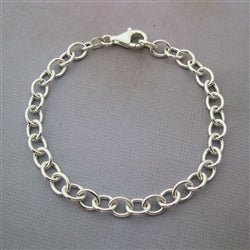 Sterling Silver 6mm Oval Link Bracelet for Charms