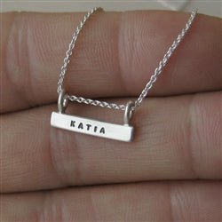 Silver Personalized Bar Necklace - Luxe Design Jewellery