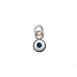 Silver September Birthstone Charm in Genuine Sapphire - Luxe Design Jewellery