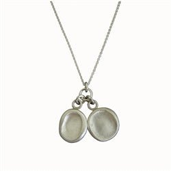 Silver Two Finger Prints or Thumb Prints Necklace - Luxe Design Jewellery
