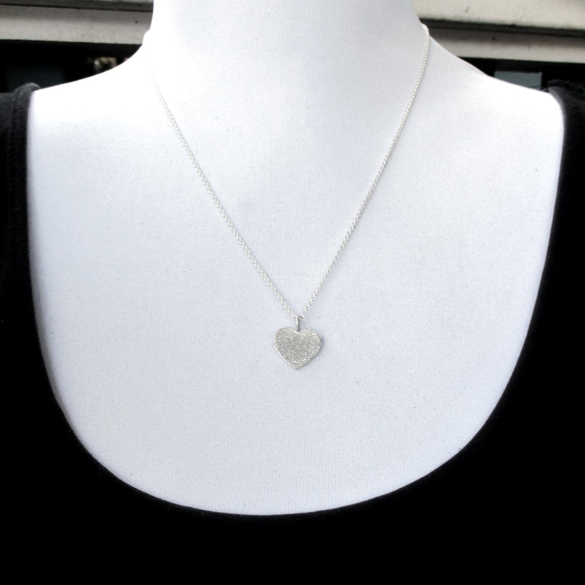 Small Finger Print Heart Pendant from Digital Print - Luxe Design Jewellery