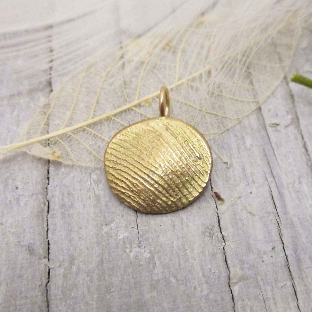 Small Fingerprint or Thumbprint Disc Charm for Child or Adult Fingerprint