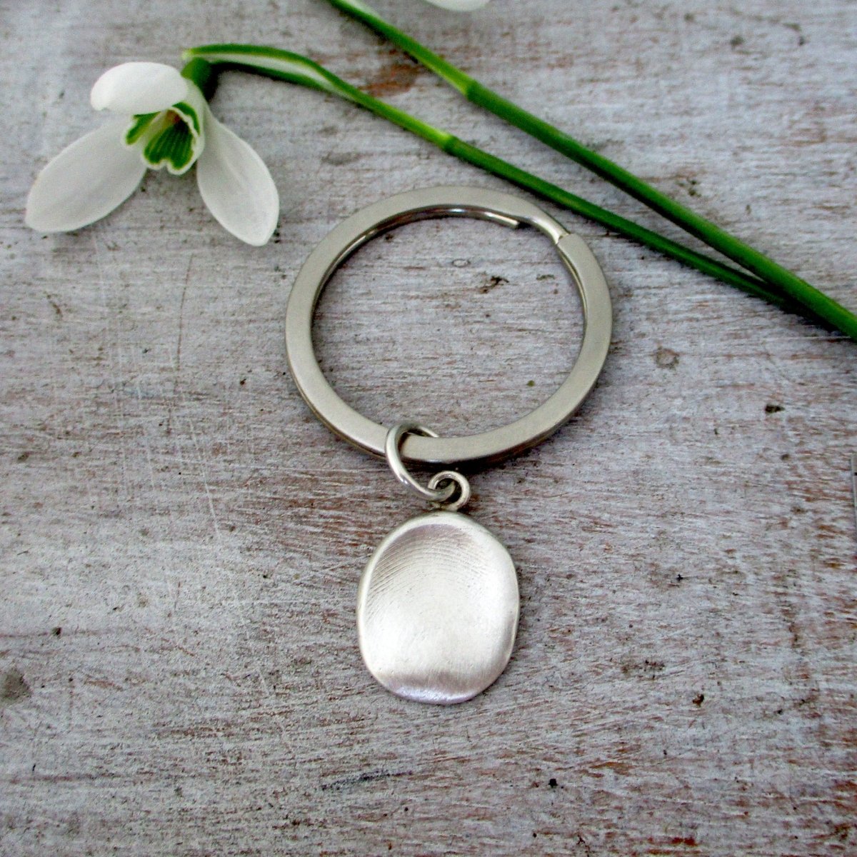 Solid Silver Fingerprint Impression Key Ring and Kit Custom Handmade ...
