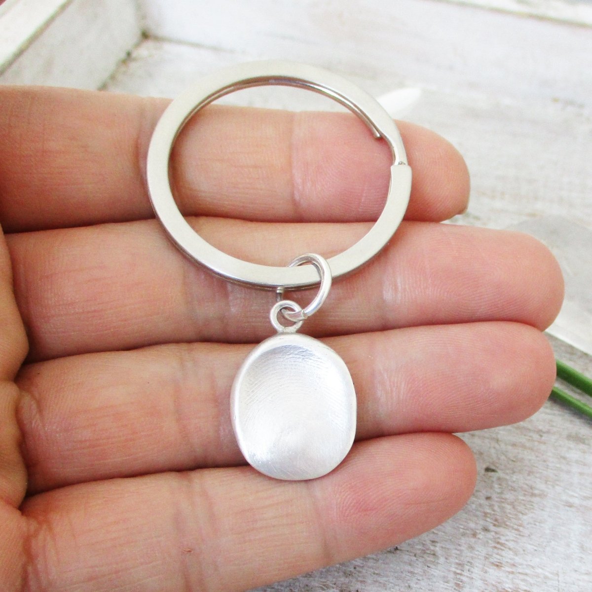 Solid Silver Fingerprint Impression Key Ring and Kit Custom Handmade ...