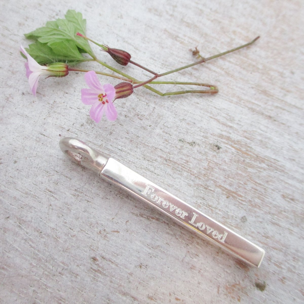 Squared Urn Pendant for Cremation Ashes in Sterling Silver