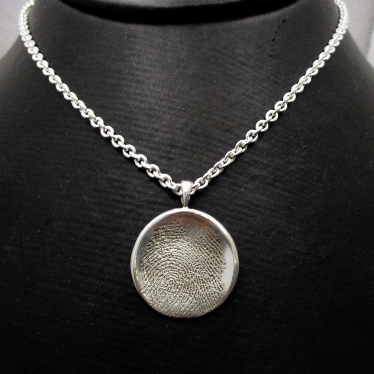 Sterling Full Size Organic Fingerprint Pendant | Upload Your Image