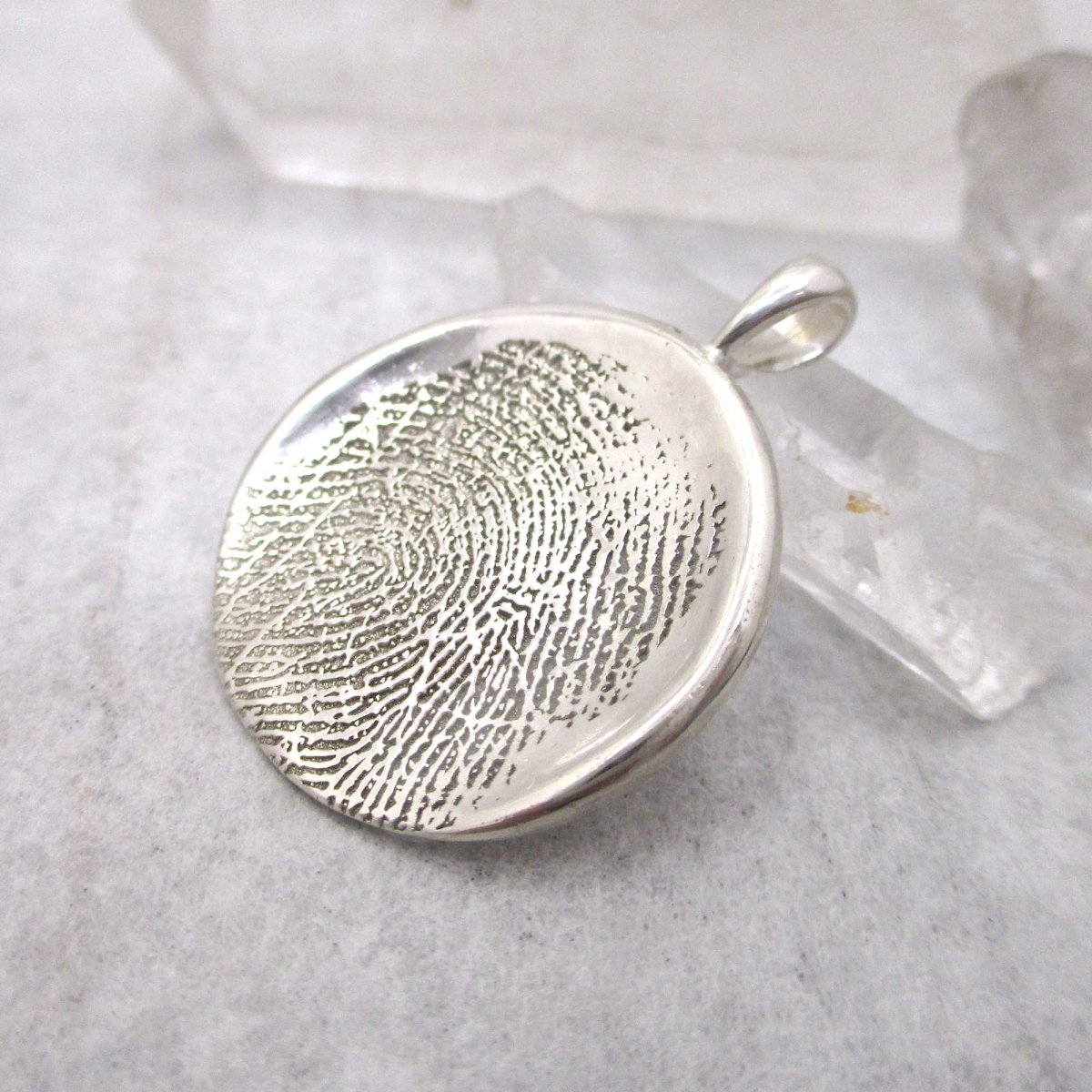 Sterling Full Size Organic Fingerprint Pendant | Upload Your Image