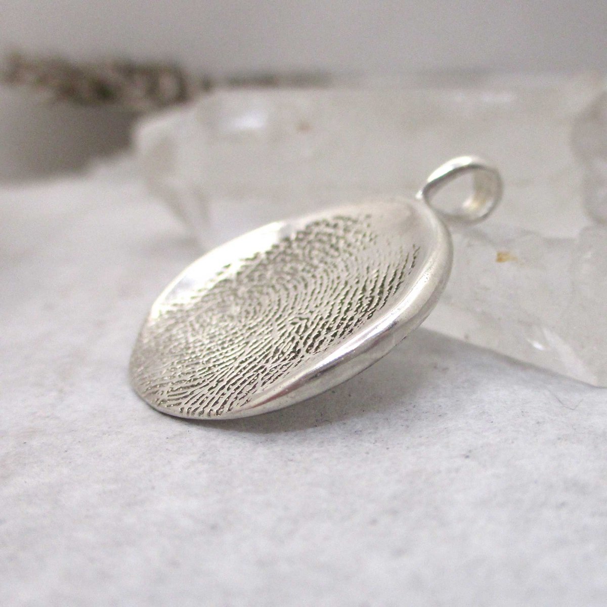 Sterling Full Size Organic Fingerprint Pendant | Upload Your Image
