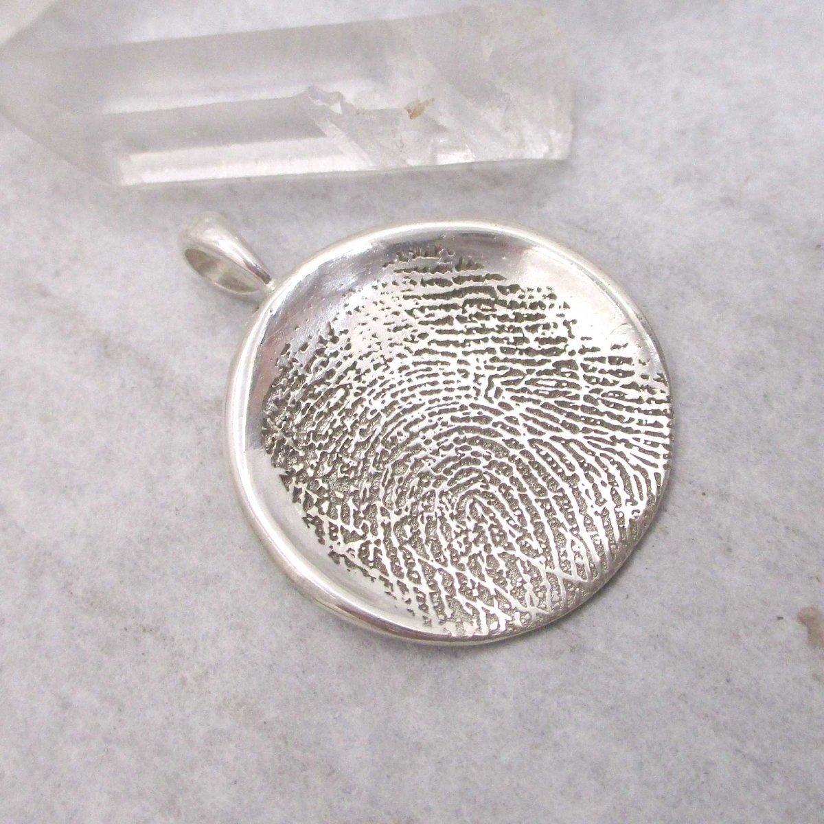 Sterling Full Size Organic Fingerprint Pendant | Upload Your Image