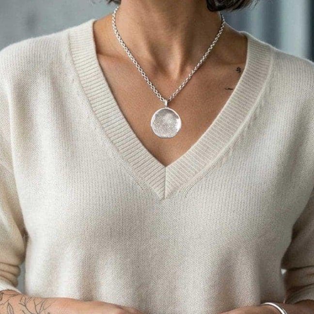 Sterling Full Size Organic Fingerprint Pendant | Upload Your Image