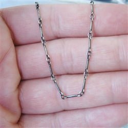 Sterling Silver 1mm Bar and Link Chain with Toggle Clasp - Luxe Design Jewellery