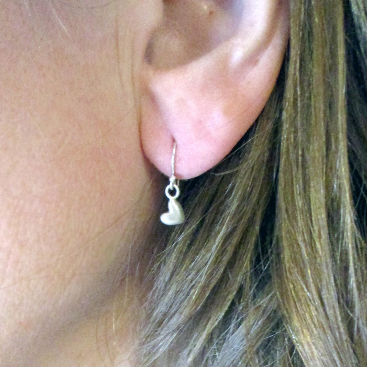 Sterling Silver Baby Heart Hook Earrings - Luxe Design Jewellery