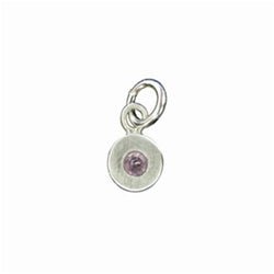 Sterling Silver Circle Birthstone Charm in Alexandrite - Luxe Design Jewellery