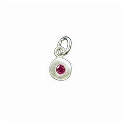 Sterling Silver Circle Birthstone Charm in Alexandrite - Luxe Design Jewellery