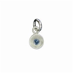 Sterling Silver Circle Birthstone Charm in BlueTopaz - Luxe Design Jewellery
