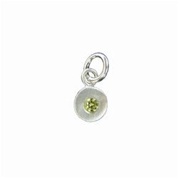 Sterling Silver Circle Birthstone Charm in Yellow Topaz - Luxe Design Jewellery