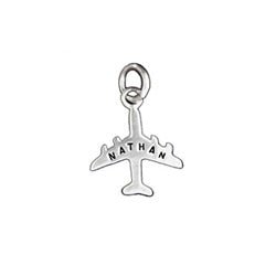 Sterling Silver Customizable Airplane Charm - Luxe Design Jewellery
