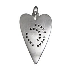 Sterling Silver Customizable Heart Proverb Charm - SPIRAL Layout - Luxe Design Jewellery