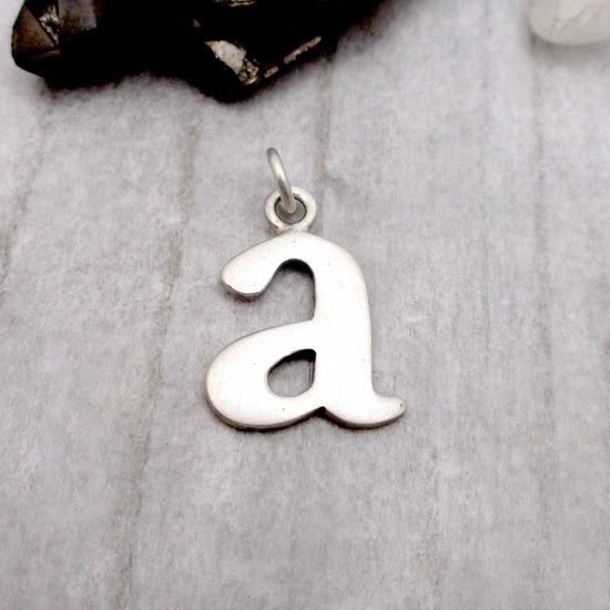Sterling Silver Customizable Lowercase Letter 'a' Charm - Luxe Design Jewellery