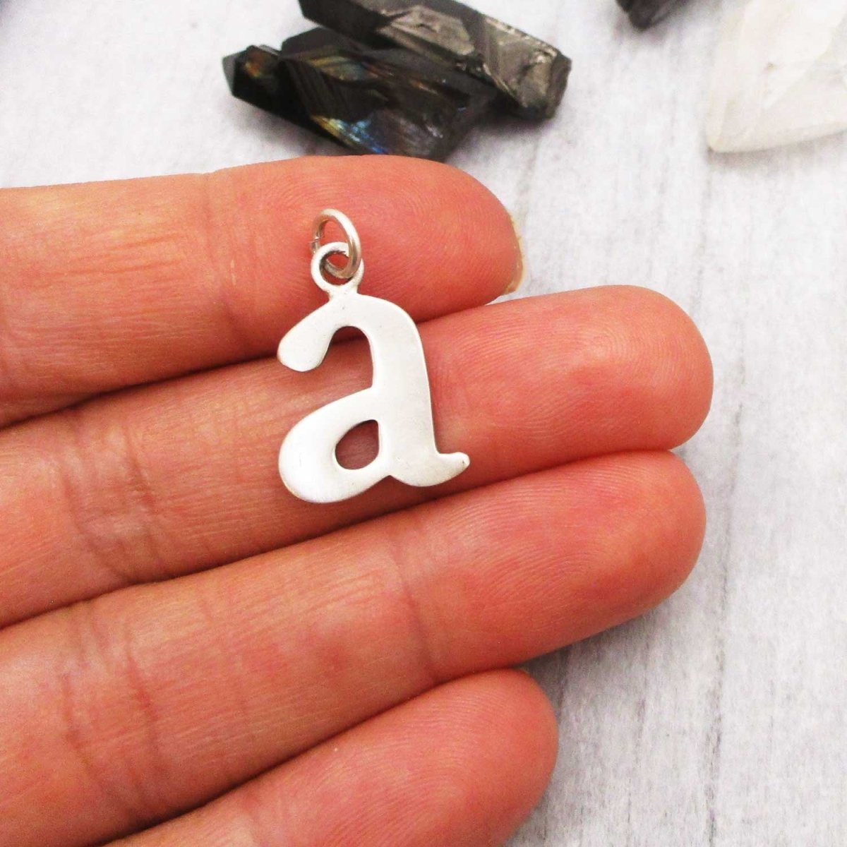Sterling Silver Customizable Lowercase Letter 'a' Charm - Luxe Design Jewellery