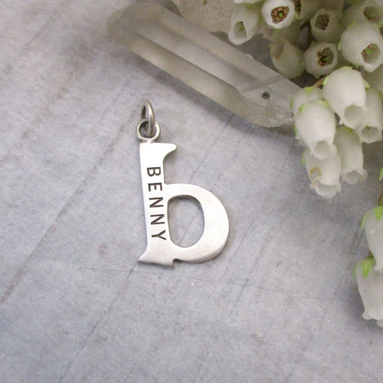 Sterling Silver Customizable Lowercase Letter 'b' Charm - Luxe Design Jewellery