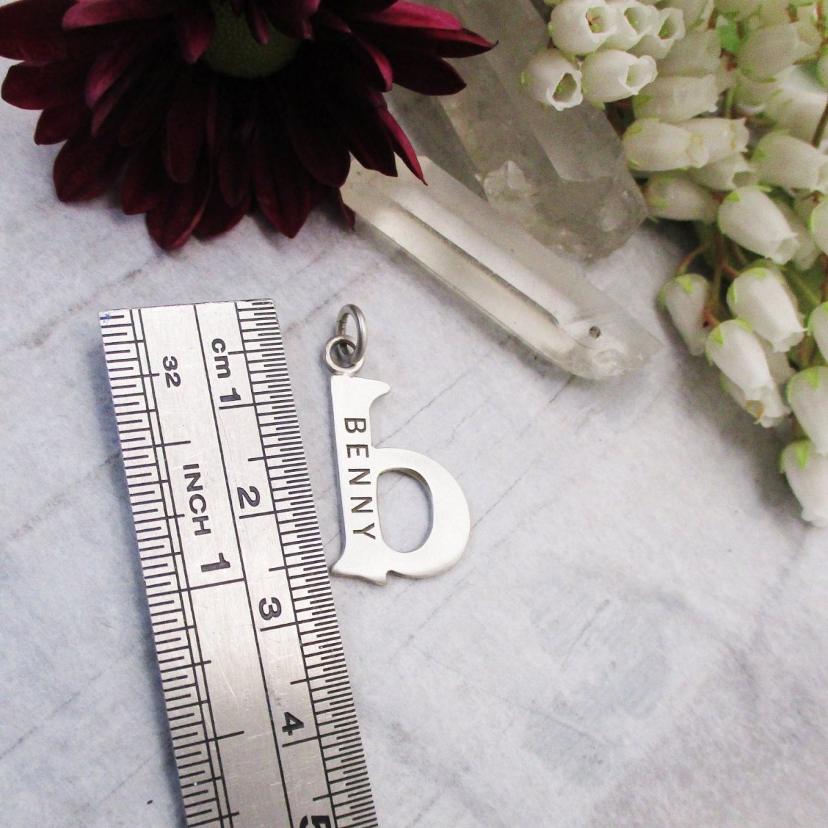 Sterling Silver Customizable Lowercase Letter 'b' Charm - Luxe Design Jewellery