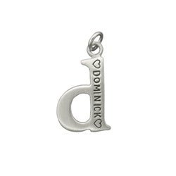 Sterling Silver Customizable Lowercase Letter 'd' Charm - Luxe Design Jewellery