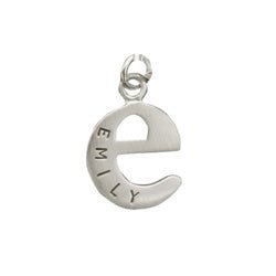 Sterling Silver Customizable Lowercase Letter 'e' Charm - Luxe Design Jewellery