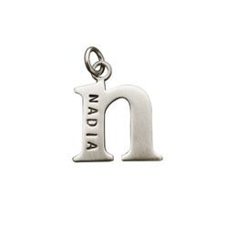 Sterling Silver Customizable Lowercase Letter 'n' Charm - Luxe Design Jewellery