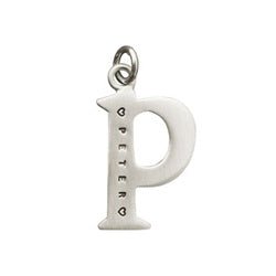 Sterling Silver Customizable Lowercase Letter 'p' Charm - Luxe Design Jewellery