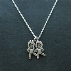 Sterling Silver Dancing Girls - Sisters - Friends Emoji Charm - Luxe Design Jewellery
