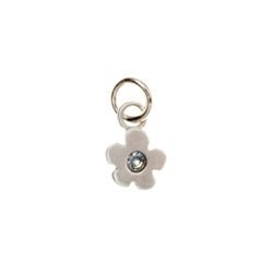 Sterling Silver Flower Birthstone Charm in Aquamarine - Luxe Design Jewellery