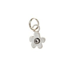 Sterling Silver Flower Birthstone Charm in Cubic Zirconia - Luxe Design Jewellery