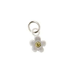 Sterling Silver Flower Birthstone Charm in Yellow Topaz - Luxe Design Jewellery