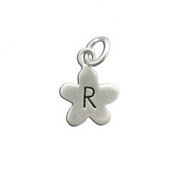 Sterling Silver Flower Initial Charm - Luxe Design Jewellery