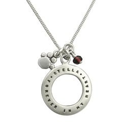 Sterling Silver FOREVER IN MY HEART Pet Memorial Necklace - Luxe Design Jewellery