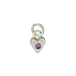 Sterling Silver Heart Birthstone Charm in Alexandrite - Luxe Design Jewellery