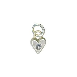 Sterling Silver Heart Birthstone Charm in Aquamarine - Luxe Design Jewellery