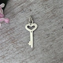 Sterling Silver Key To My Heart Charm - Luxe Design Jewellery