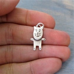 Sterling Silver Kitty Cat Charm - Luxe Design Jewellery