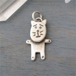 Sterling Silver Kitty Cat Charm - Luxe Design Jewellery