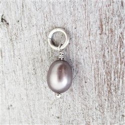 Sterling Silver Large Bead Grey Pearl - Luxe Design Jewellery