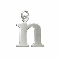 Sterling Silver Lowercase Letter 'n' Initital Charm