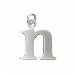 Sterling Silver Lowercase Letter 'n' Initital Charm - Luxe Design Jewellery