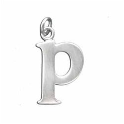 Sterling Silver Lowercase Letter 'p' Initital Charm - Luxe Design Jewellery