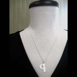 Sterling Silver Lowercase Letter 'q' Initital Charm - Luxe Design Jewellery