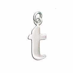 Sterling Silver Lowercase Letter 't' Initital Charm - Luxe Design Jewellery