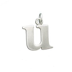 Sterling Silver Lowercase Letter 'u' Initital Charm - Luxe Design Jewellery