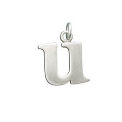 Sterling Silver Lowercase Letter 'u' Initital Charm